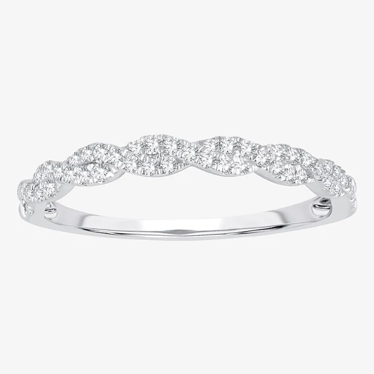 Signature By Modern Bride Womens 1/5 CT. Natural White Diamond 10K Gold Wedding Band