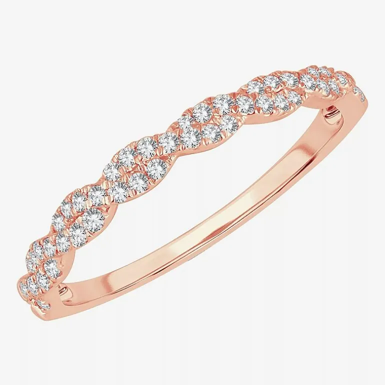 Signature By Modern Bride Womens 1/5 CT. Natural White Diamond 10K Gold Wedding Band
