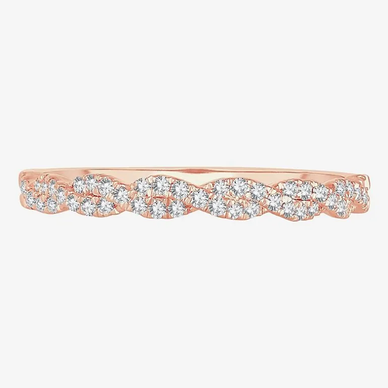 Signature By Modern Bride Womens 1/5 CT. Natural White Diamond 10K Gold Wedding Band