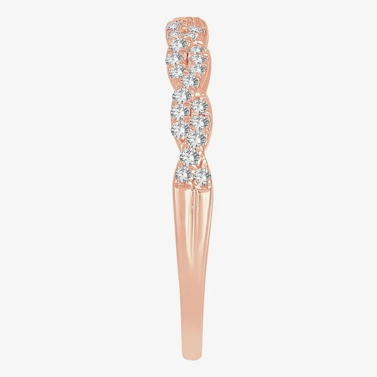 Signature By Modern Bride Womens 1/5 CT. Natural White Diamond 10K Gold Wedding Band