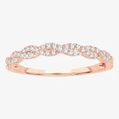 Signature By Modern Bride Womens 1/5 CT. Natural White Diamond 10K Gold Wedding Band
