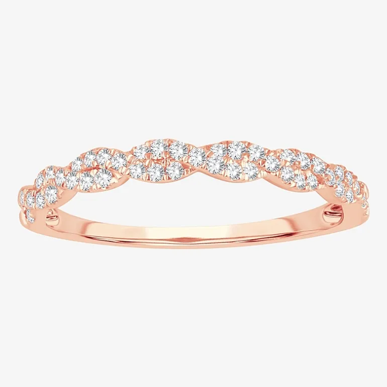 Signature By Modern Bride Womens 1/5 CT. Natural White Diamond 10K Gold Wedding Band