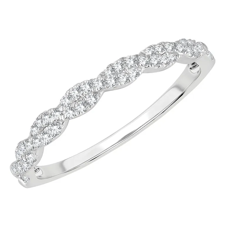 Signature By Modern Bride Womens 1/5 CT. Natural White Diamond 10K Gold Wedding Band