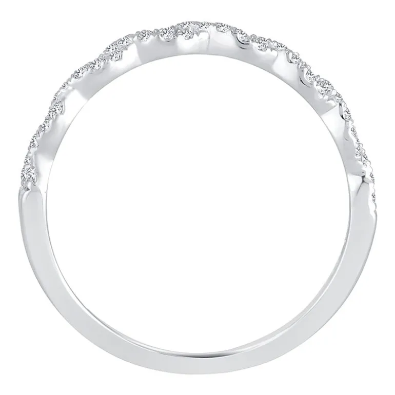 Signature By Modern Bride Womens 1/5 CT. Natural White Diamond 10K Gold Wedding Band