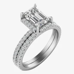 Signature By Modern Bride Womens 2 CT. T.W. Lab Grown White Diamond 10K or 14K Gold Side Stone Bridal Set