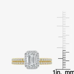 Signature By Modern Bride Womens 2 CT. T.W. Lab Grown White Diamond 10K or 14K Gold Side Stone Bridal Set
