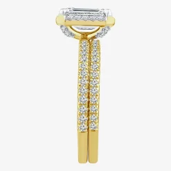 Signature By Modern Bride Womens 2 CT. T.W. Lab Grown White Diamond 10K or 14K Gold Side Stone Bridal Set