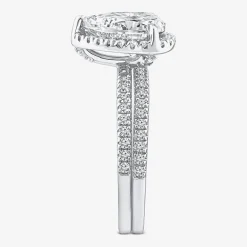 Signature By Modern Bride Womens 2 CT. T.W. Lab Grown White Diamond 10K or 14K Gold Pear Side Stone Bridal Set