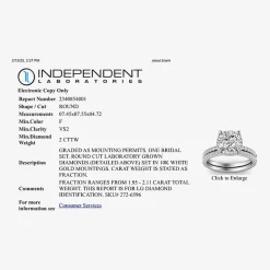 Signature By Modern Bride Womens 2 CT. T.W. Lab Grown White Diamond 10K White Gold Round Side Stone Halo Bridal Set