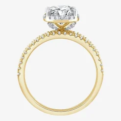 Signature By Modern Bride Womens 2 CT. T.W. Lab Grown White Diamond 10K or 14K Gold Oval Side Stone Bridal Set