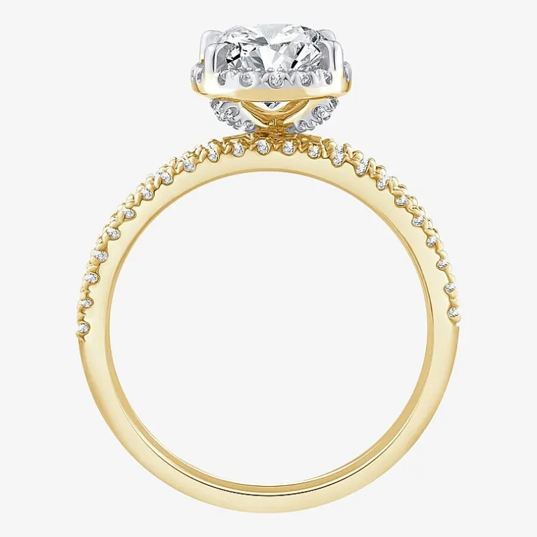 Signature By Modern Bride Womens 2 CT. T.W. Lab Grown White Diamond 10K or 14K Gold Oval Side Stone Bridal Set