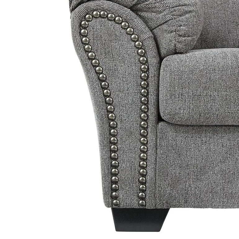 Signature Design by Ashley® Aldin Pad-Arm Sofa in Pewter Gray