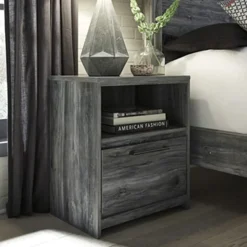 Signature Design by Ashley Baystorm 1-Drawer Nightstand in Dark Gray