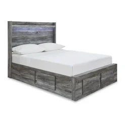 Signature Design by Ashley Baystorm Panel Bed with 6 Storage Drawers in Dark Gray