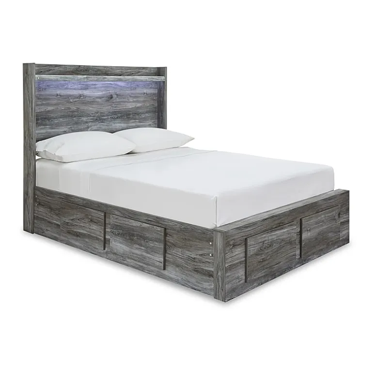 Signature Design by Ashley Baystorm Panel Bed with 6 Storage Drawers in Dark Gray