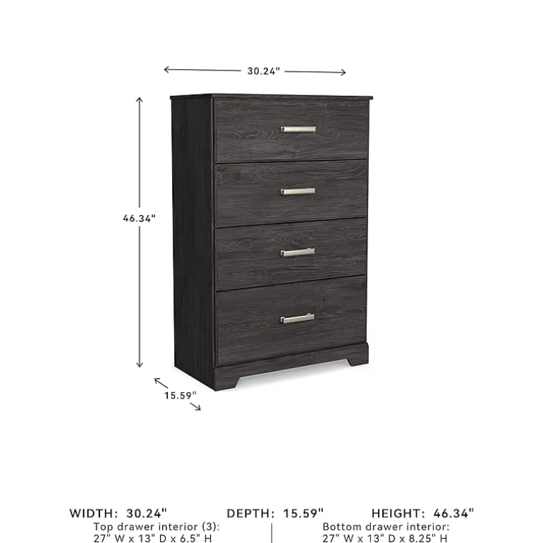Signature Design by Ashley Belachime 4-Drawer Chest of Drawers in Charcoal