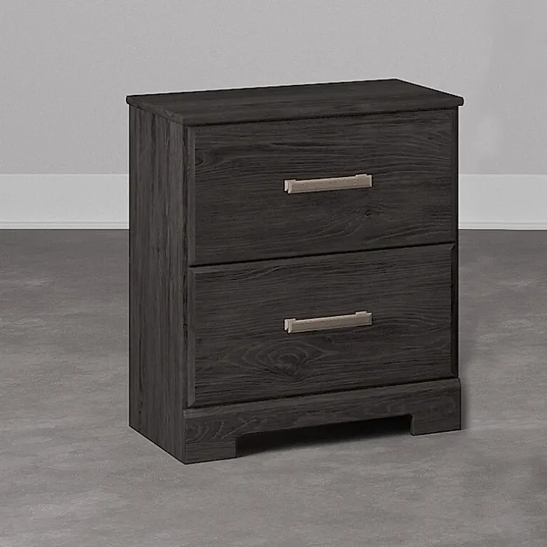 Signature Design by Ashley Belachime 2-Drawer Nightstand in Charcoal
