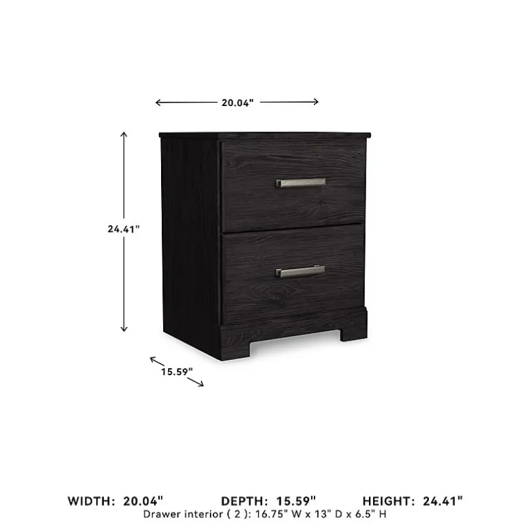 Signature Design by Ashley Belachime 2-Drawer Nightstand in Charcoal