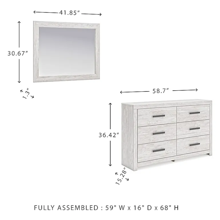 Signature Design by Ashley Chicksaw 6-Drawer Dresser and Mirror
