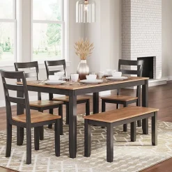 Signature Design by Ashley Getty Dining Table and 4 Chairs and Bench