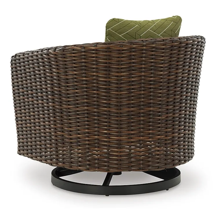 Signature Design by Ashley Hoquiam Outdoor Swivel Lounge Chair with Cushion