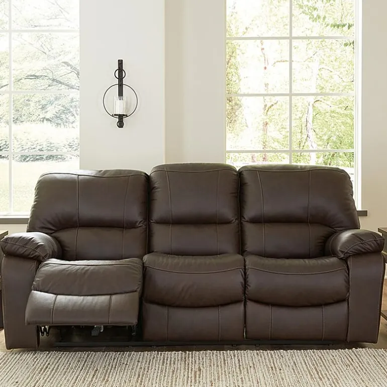 Signature Design By Ashley Leesworth Dual Power Leather Reclining Sofa
