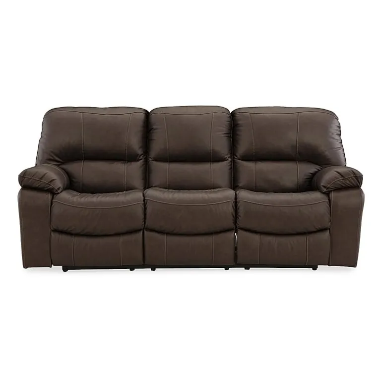 Signature Design By Ashley Leesworth Dual Power Leather Reclining Sofa