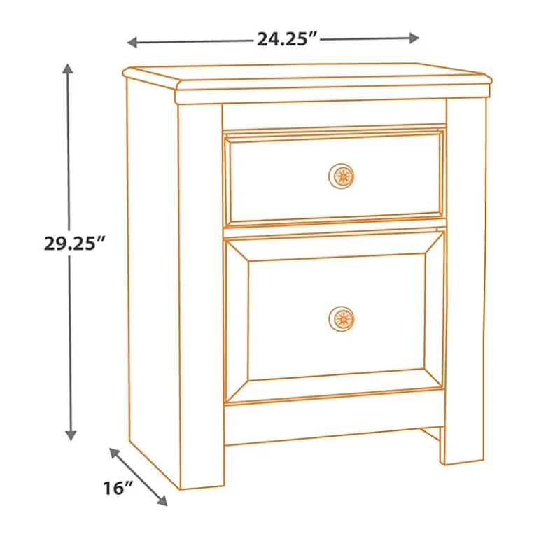 Signature Design by Ashley Paxberry 25" 2 Drawer Charging Nightstand