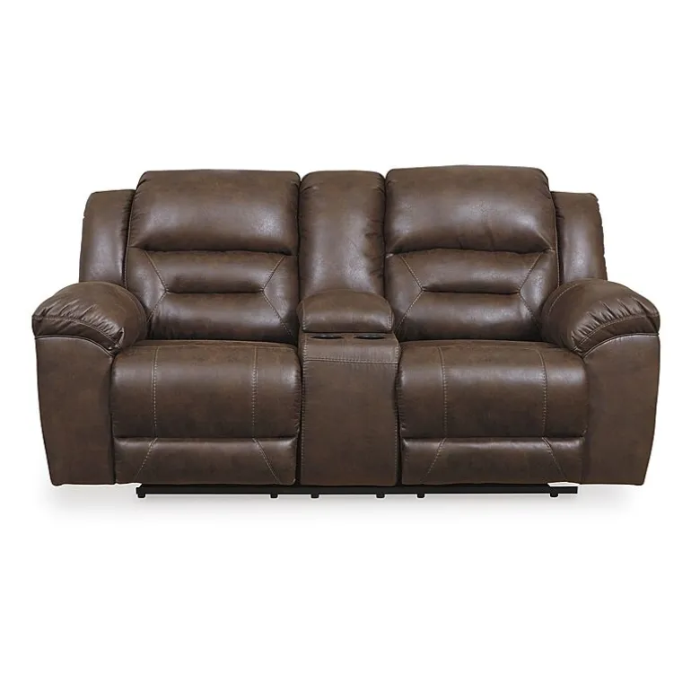 Signature Design by Ashley® Stoneland Manual Reclining Loveseat with Console