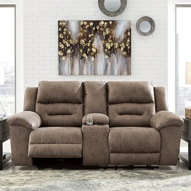 Signature Design by Ashley® Stoneland Manual Reclining Loveseat with Console
