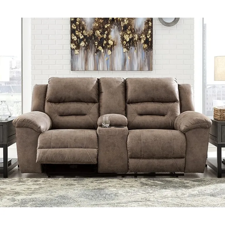 Signature Design by Ashley® Stoneland Manual Reclining Loveseat with Console