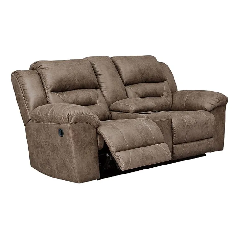 Signature Design by Ashley® Stoneland Manual Reclining Loveseat with Console