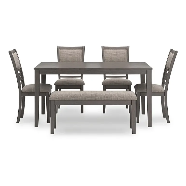 Signature Design by Ashley Wright Dining Table and 4 Chairs and Bench