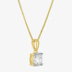 Si2-I1/G-H Womens 1 CT. T.W. Lab Grown White Diamond Sterling Silver or 14K Gold Over Silver Round 18 Inch Pendant Necklace