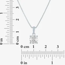 Si2-I1/G-H Womens 1 CT. T.W. Lab Grown White Diamond Sterling Silver or 14K Gold Over Silver Round 18 Inch Pendant Necklace