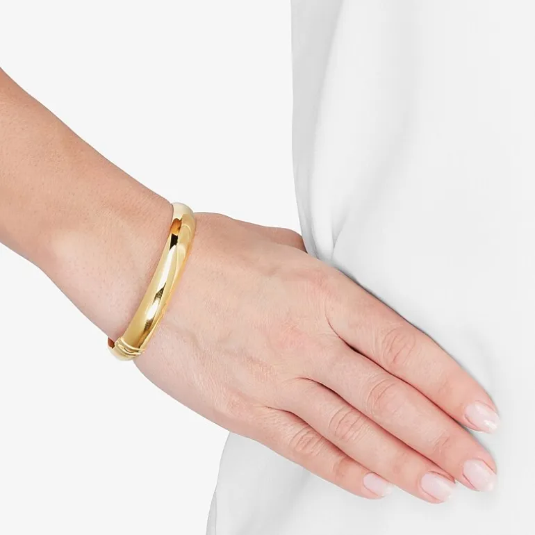 Silver Addiction Womens 14K Gold Over Silver Round Bangle Bracelet