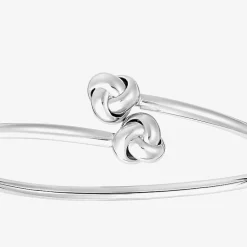 Silver Reflections Bypass Womens Pure Silver Over Brass Cuff Bracelet