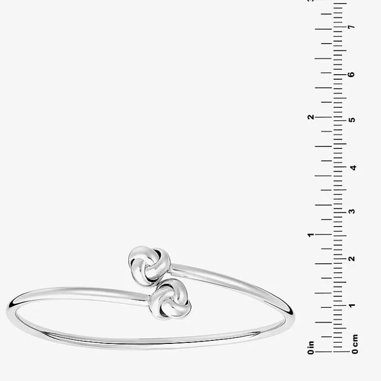 Silver Reflections Bypass Womens Pure Silver Over Brass Cuff Bracelet