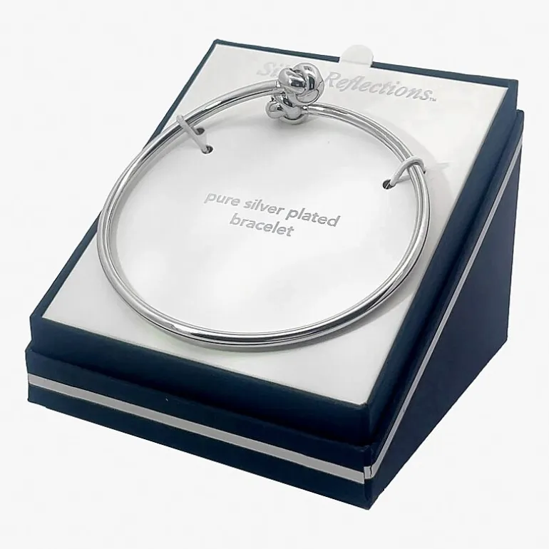 Silver Reflections Bypass Womens Pure Silver Over Brass Cuff Bracelet