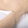 Silver Reflections 24K Gold Over Brass 7.5 Inch Paperclip Chain Bracelet