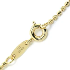 Silver Reflections 24K Gold Over Brass 18 Inch Bead Chain Necklace