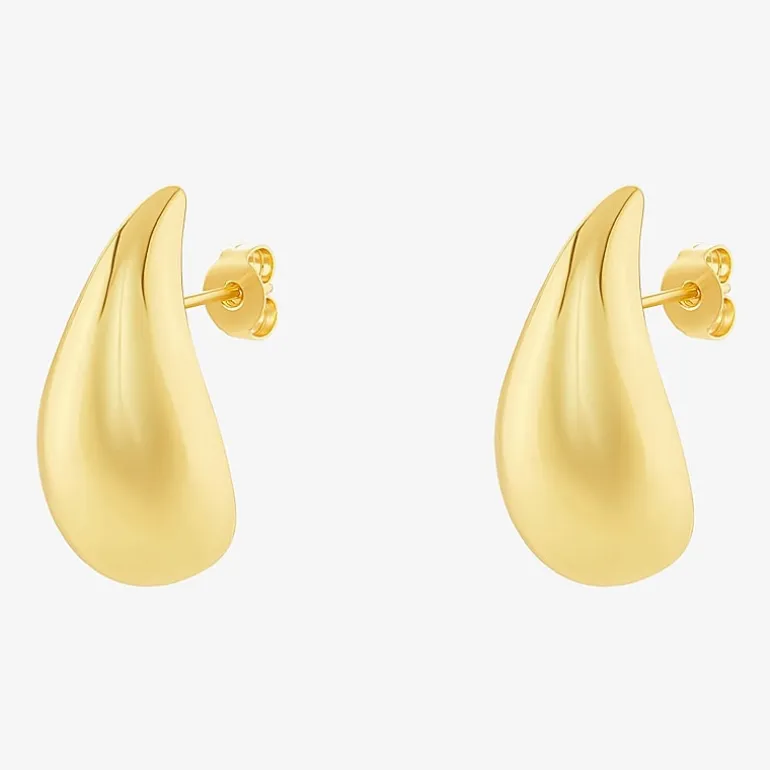 Silver Reflections 14K Gold Over Brass 20mm Stud Earrings