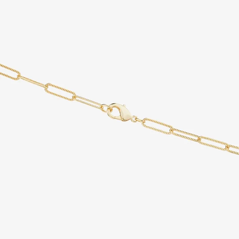 Silver Reflections Textured 14K Gold Over Brass 18- 24" Paperclip Chain Necklace