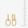 Silver Reflections Womens 14K Gold Over Brass Rectangular Drop Earrings