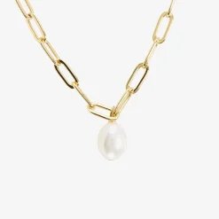 Silver Reflections Womens 14K Gold Over Brass 30 Inch Link Chain Necklace