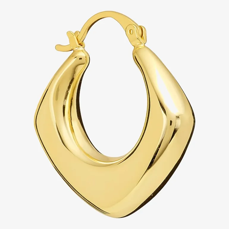Silver Reflections Womens 14K Gold Over Brass 31.4mm Hoop Earrings