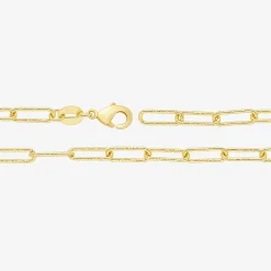 Silver Reflections Womens 18K Gold Over Brass 18 Inch Paperclip Chain Necklace
