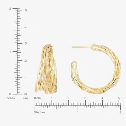 Silver Reflections Womens 14K Gold Over Brass 30mm Hoop Earrings