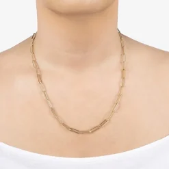 Silver Reflections Womens 14K Gold Over Brass 18 Inch Link Chain Necklace