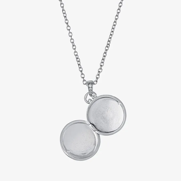 Silver Reflections Womens Pure Silver Over Brass 18 Inch Locket Necklace